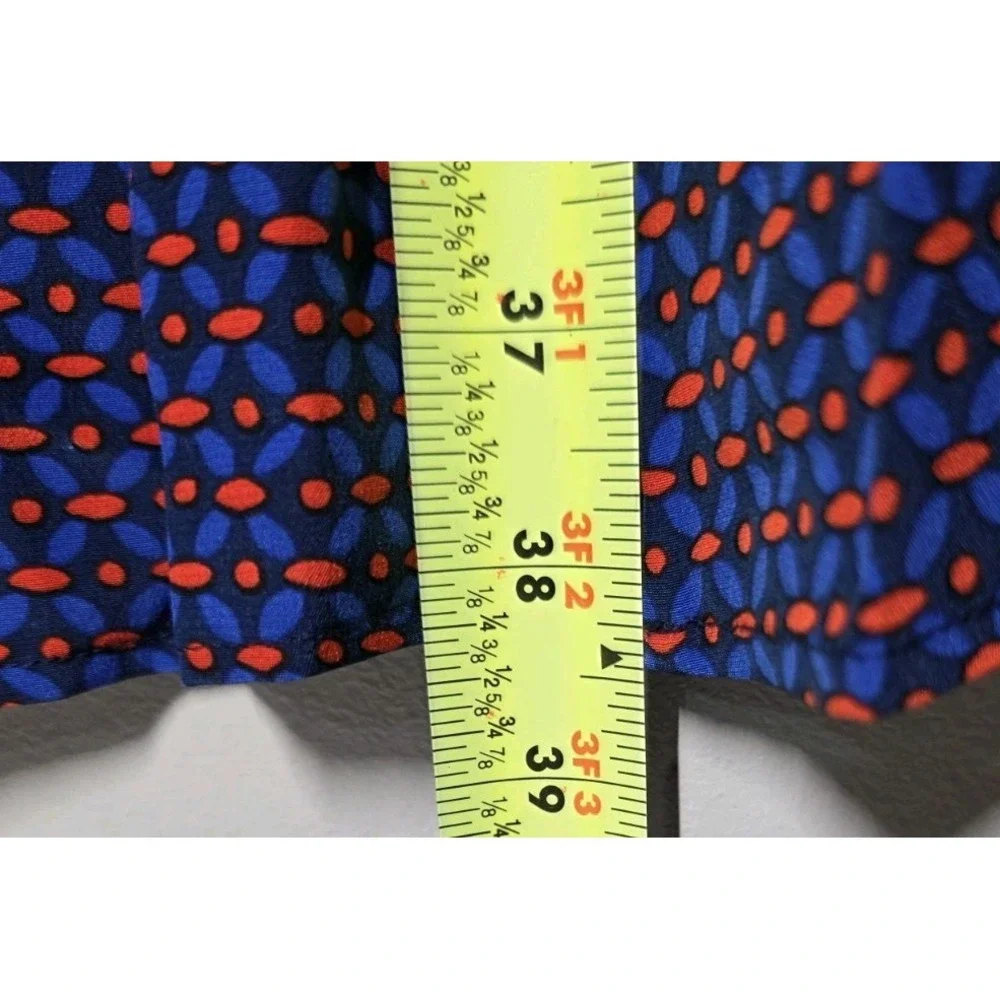 Tory Burch Silk Rylie Ocho Rios Elegant Belted Shirt Navy Patterned Dress Sz 10